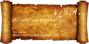 Óváry Albert névjegykártya