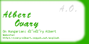 albert ovary business card